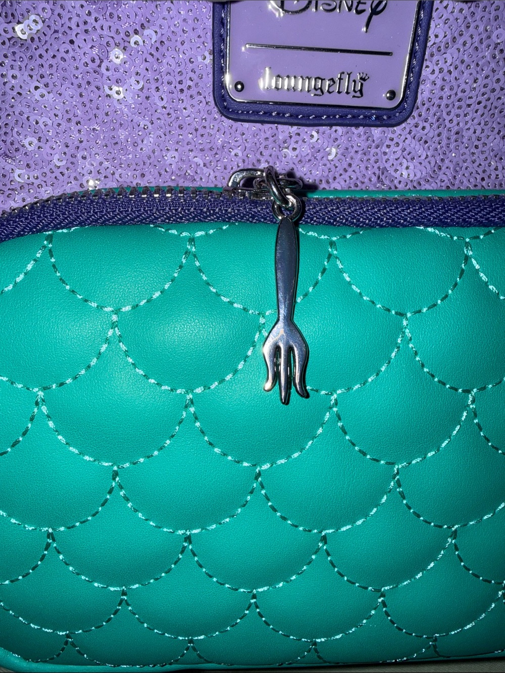 Loungefly Disney Little Mermaid Mini Backpack with Matching Wallet - Picture 3 of 9
